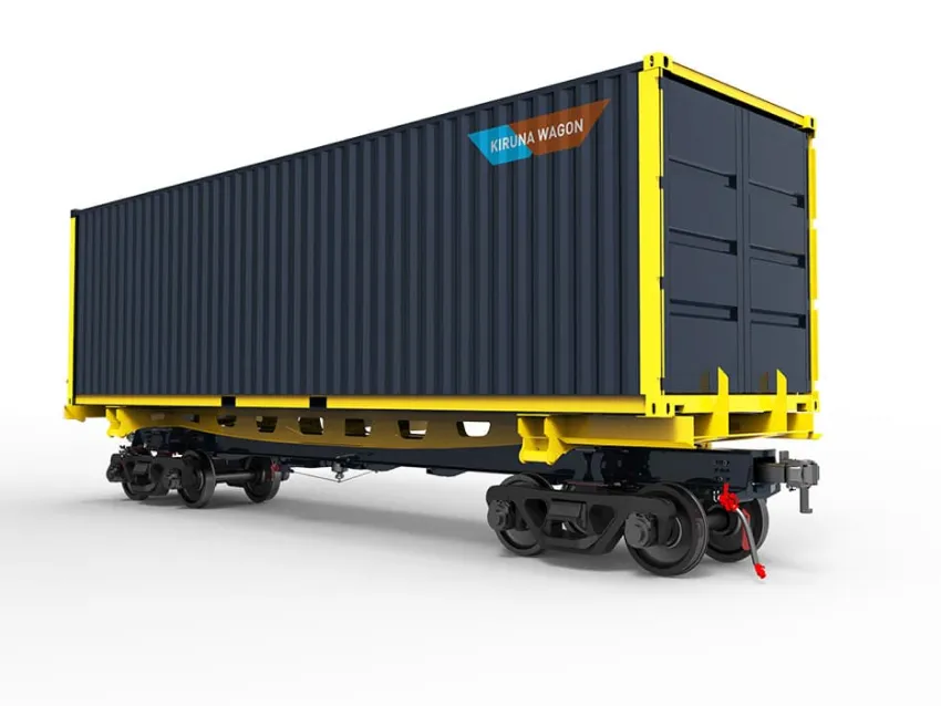 Modular wagon chassis carrying container body