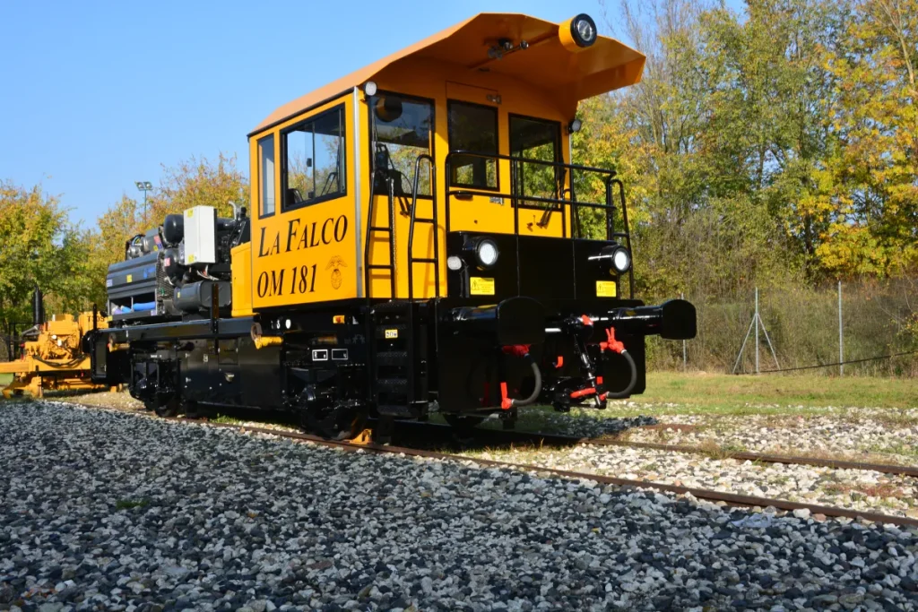Switcher locomotive on railway tracks for shunting, rail yard operations, and industrial freight movement